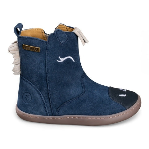 Botas em Pele Azul - Impermeável