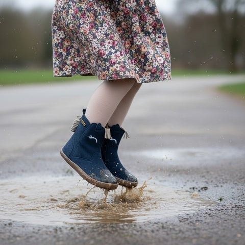 Botas em Pele Azul - Impermeável