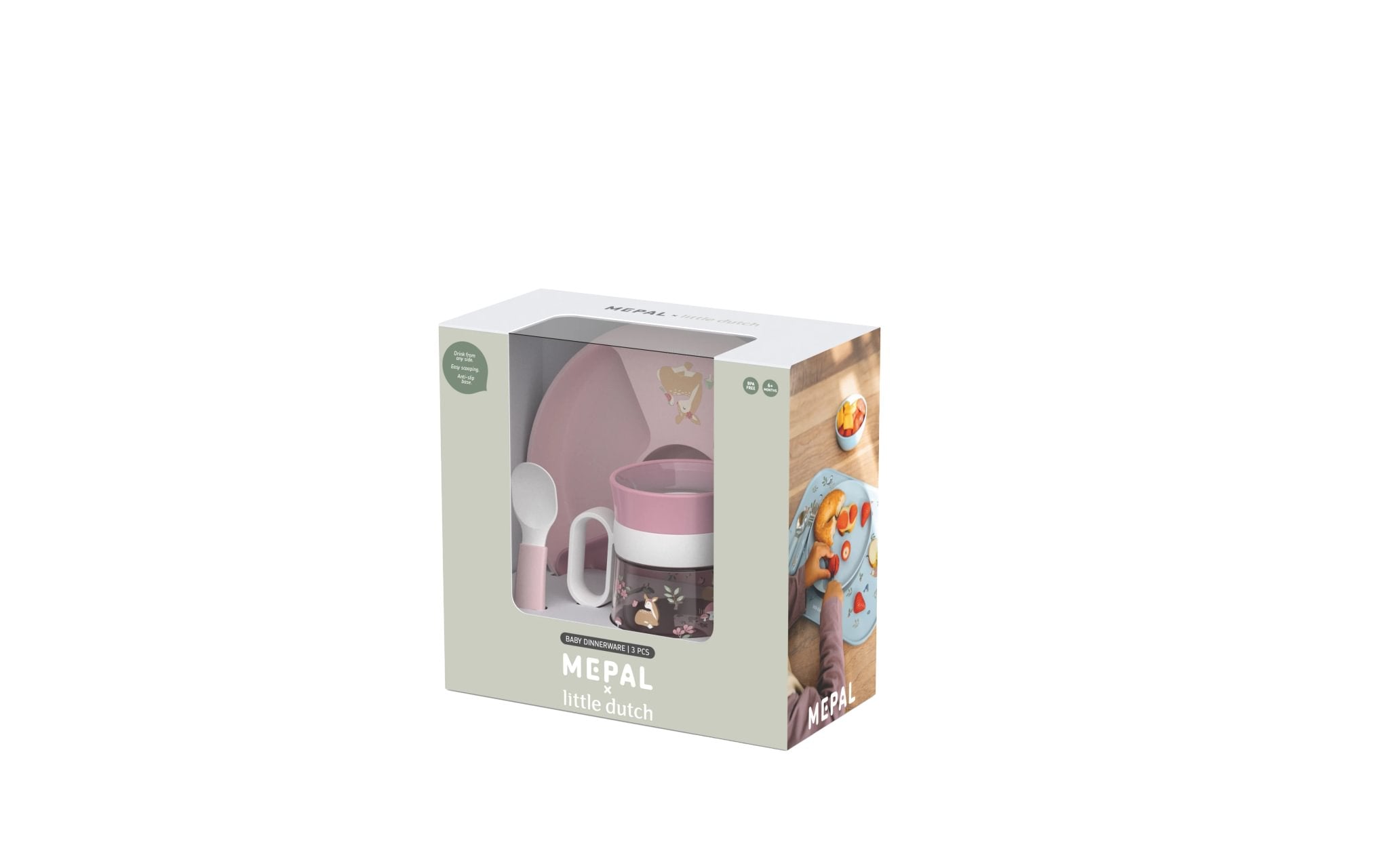 Conjunto de Refeição Rosa - 3 Pcs